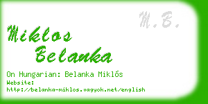 miklos belanka business card